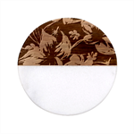 Flowers Floral Pattern Design Classic Marble Wood Coaster (Round) 