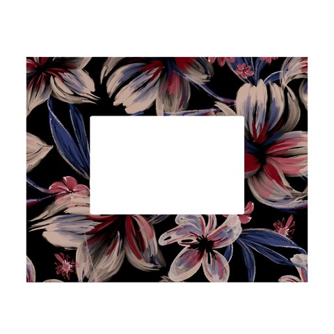 Flowers Floral Pattern Design White Tabletop Photo Frame 4 x6  from ArtsNow.com Front