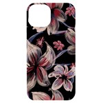 Flowers Floral Pattern Design iPhone 14 Black UV Print Case