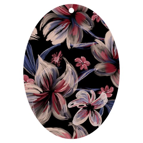 Flowers Floral Pattern Design UV Print Acrylic Ornament Oval from ArtsNow.com Front