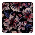 Flowers Floral Pattern Design Square Glass Fridge Magnet (4 pack)