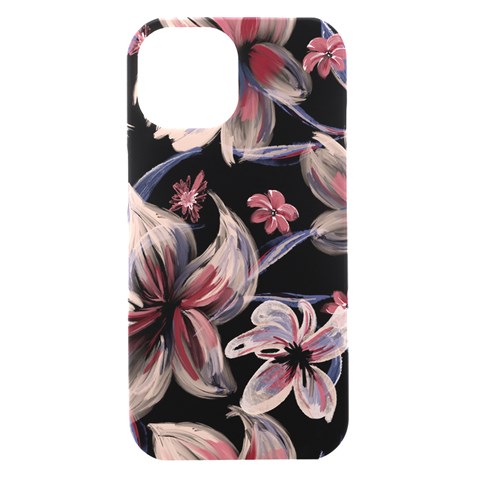 Flowers Floral Pattern Design iPhone 15 Black UV Print PC Hardshell Case from ArtsNow.com Front