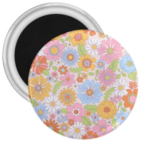 Pattern Background Vintage Floral 3  Magnets from ArtsNow.com Front