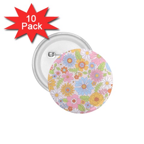 Pattern Background Vintage Floral 1.75  Buttons (10 pack) from ArtsNow.com Front