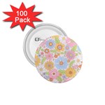 Pattern Background Vintage Floral 1.75  Buttons (100 pack) 