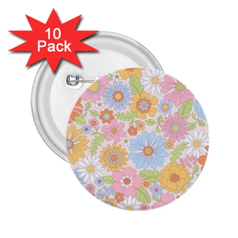 Pattern Background Vintage Floral 2.25  Buttons (10 pack)  from ArtsNow.com Front