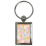 Pattern Background Vintage Floral Key Chain (Rectangle)