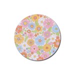 Pattern Background Vintage Floral Rubber Coaster (Round)