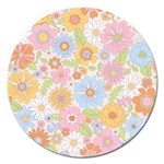 Pattern Background Vintage Floral Magnet 5  (Round)