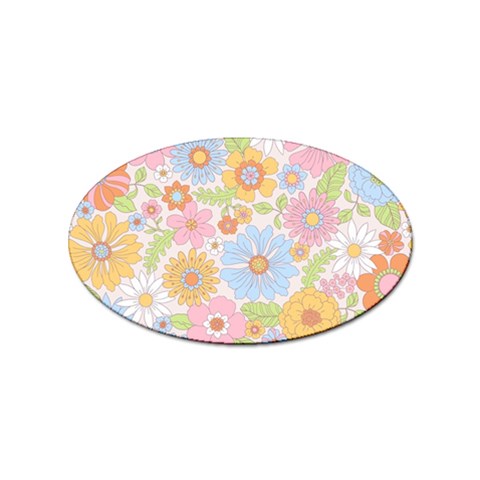 Pattern Background Vintage Floral Sticker Oval (10 pack) from ArtsNow.com Front