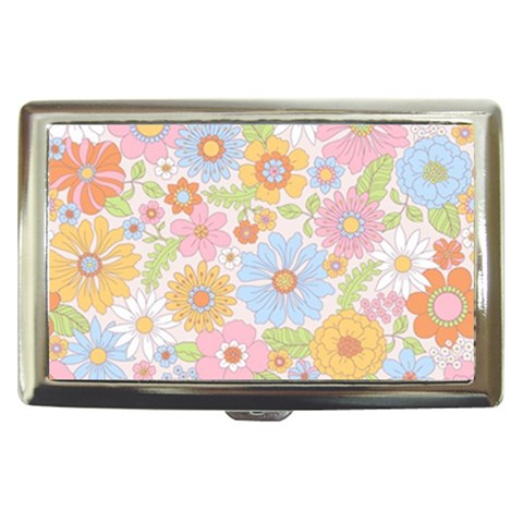 Pattern Background Vintage Floral Cigarette Money Case from ArtsNow.com Front