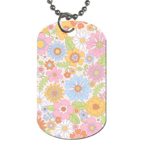 Pattern Background Vintage Floral Dog Tag (Two Sides) from ArtsNow.com Front