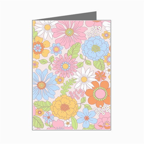 Pattern Background Vintage Floral Mini Greeting Card from ArtsNow.com Left