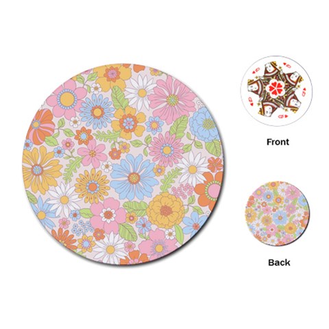 Pattern Background Vintage Floral Playing Cards Single Design (Round) from ArtsNow.com Front