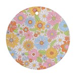 Pattern Background Vintage Floral Round Ornament (Two Sides)