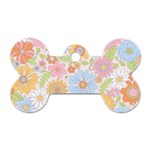 Pattern Background Vintage Floral Dog Tag Bone (One Side)