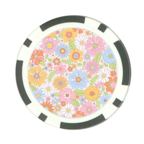 Pattern Background Vintage Floral Poker Chip Card Guard (10 pack) from ArtsNow.com Front