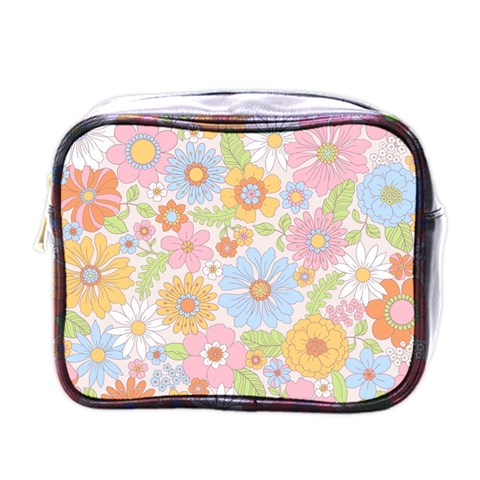 Pattern Background Vintage Floral Mini Toiletries Bag (One Side) from ArtsNow.com Front