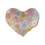 Pattern Background Vintage Floral Standard 16  Premium Heart Shape Cushions