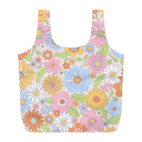 Pattern Background Vintage Floral Full Print Recycle Bag (L) from ArtsNow.com Front