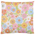 Pattern Background Vintage Floral Large Premium Plush Fleece Cushion Case (One Side)