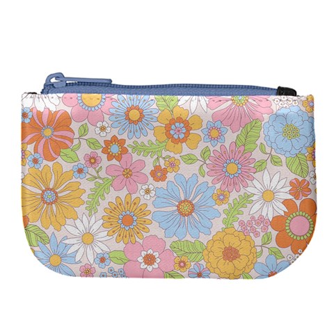 Pattern Background Vintage Floral Large Coin Purse from ArtsNow.com Front