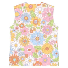 Pattern Background Vintage Floral Women s Button Up Vest from ArtsNow.com Back