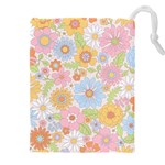 Pattern Background Vintage Floral Drawstring Pouch (5XL)