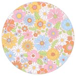 Pattern Background Vintage Floral Round Trivet