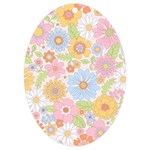 Pattern Background Vintage Floral UV Print Acrylic Ornament Oval