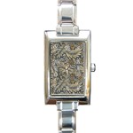 Brown Vintage Background Vintage Floral Pattern Rectangle Italian Charm Watch