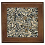 Brown Vintage Background Vintage Floral Pattern Framed Tile