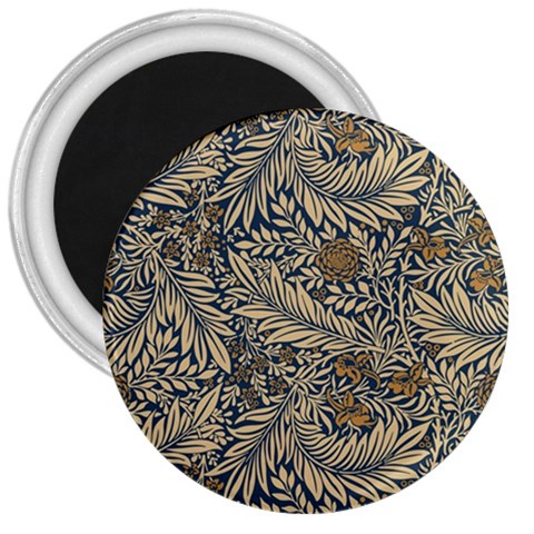 Brown Vintage Background Vintage Floral Pattern 3  Magnets from ArtsNow.com Front