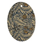 Brown Vintage Background Vintage Floral Pattern Ornament (Oval)