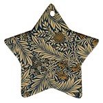 Brown Vintage Background Vintage Floral Pattern Ornament (Star)