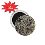 Brown Vintage Background Vintage Floral Pattern 1.75  Magnets (10 pack) 