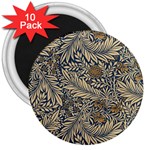 Brown Vintage Background Vintage Floral Pattern 3  Magnets (10 pack) 