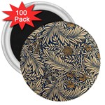 Brown Vintage Background Vintage Floral Pattern 3  Magnets (100 pack)