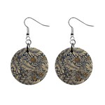 Brown Vintage Background Vintage Floral Pattern Mini Button Earrings