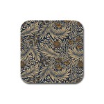 Brown Vintage Background Vintage Floral Pattern Rubber Square Coaster (4 pack)