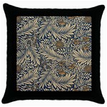 Brown Vintage Background Vintage Floral Pattern Throw Pillow Case (Black)