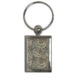 Brown Vintage Background Vintage Floral Pattern Key Chain (Rectangle)