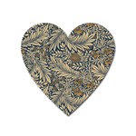 Brown Vintage Background Vintage Floral Pattern Heart Magnet