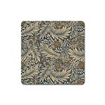 Brown Vintage Background Vintage Floral Pattern Square Magnet