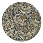 Brown Vintage Background Vintage Floral Pattern Magnet 5  (Round)