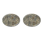 Brown Vintage Background Vintage Floral Pattern Cufflinks (Oval)