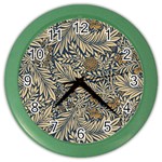 Brown Vintage Background Vintage Floral Pattern Color Wall Clock