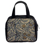 Brown Vintage Background Vintage Floral Pattern Classic Handbag (Two Sides)