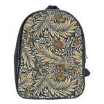 Brown Vintage Background Vintage Floral Pattern School Bag (Large)