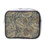 Brown Vintage Background Vintage Floral Pattern Mini Toiletries Bag (One Side)